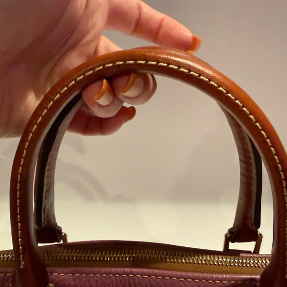 Dooney & Bourke Lavender and Tan Satchel - Picture 7 of 12